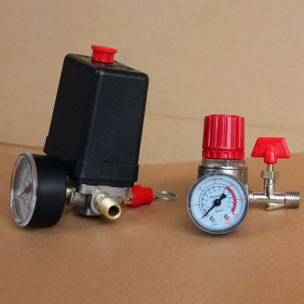 [NEWA08R】 With Pressure Regulating Valve Switch Assembly Control 15A 240V/AC Adjustable Air Regulator Valve Compressor Four Hole