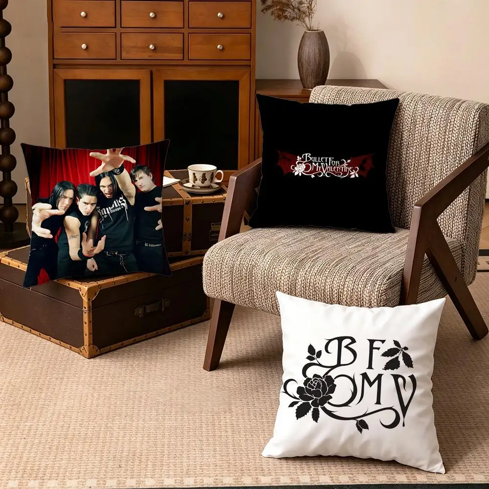 Bullet For My ValentineS Cushion Cover Soft Velvet Cushion Cover Set 4Pcs 50x50 45x45 40x40 – Zipper Pillowcase for Home Decor