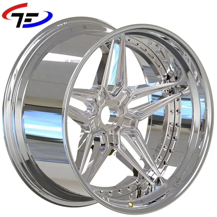 aluminum Concave Chrome Passenger Car 5x114.3 Forged Deep Dish Wheels Rims 20inch