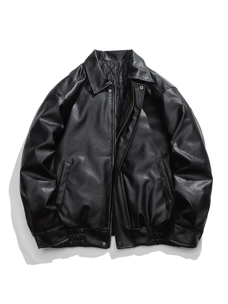 

Свободное мотоциклетное хлопковое пальто из искусственной кожи в стиле ретро для мужчин и женщин, осенне-зимнее пальто для пар, верхняя одежда для пилотов Thiened Pilot Jaet