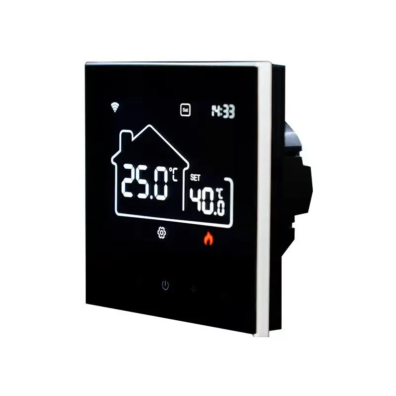 Touch Screen Thermostat Wireless Thermostat For Smart Home Automation Black WiFi Enabled Device Energy Saving Mode