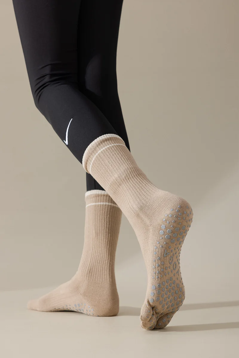 1 Paar Damen Fünf-Zehen-Silikon-Antirutsch-Yoga-Socken Weiche Atmungsaktive Ballett-Tanz-Damen-Fitness-Sport-Antirutsch-Pilates-Socken – Detail 9