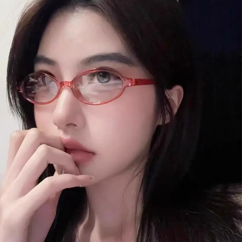 Y2K Retro Red Green Square Frame Glass Eyewear Women Anti-blue Light Goggles Eyeglasses Harajuku Reading Spectacle Eyewears image 6