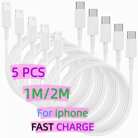2-5 PCS são adequados para cabos de dados Carplay de veículos, cabos de dados USB C para Lightning, compatíveis com iPhone 14/13/12/11 Pro Max