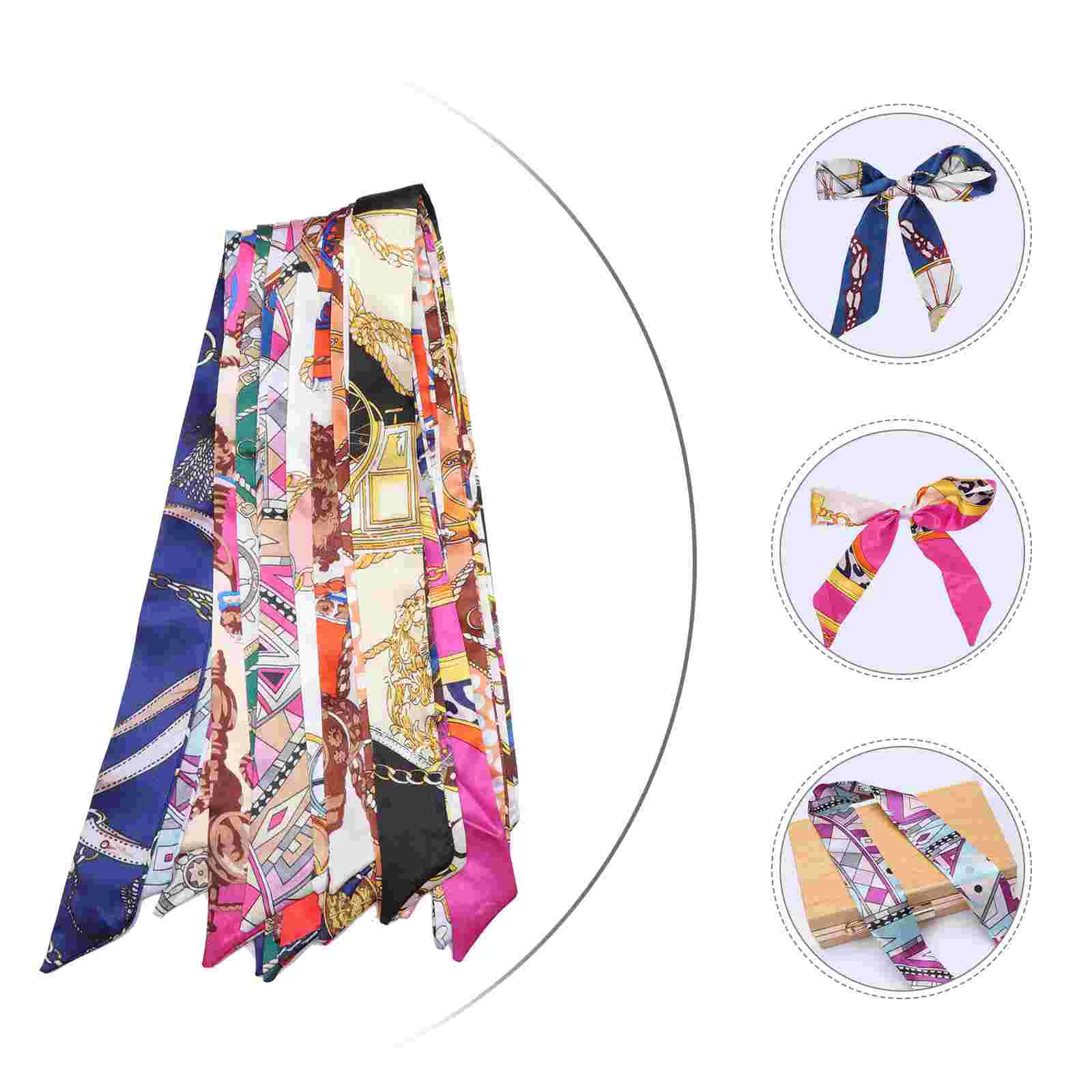 16 Pcs Handbags for Women Silk Scarf Printing Creative Headscarf Accessories Women's