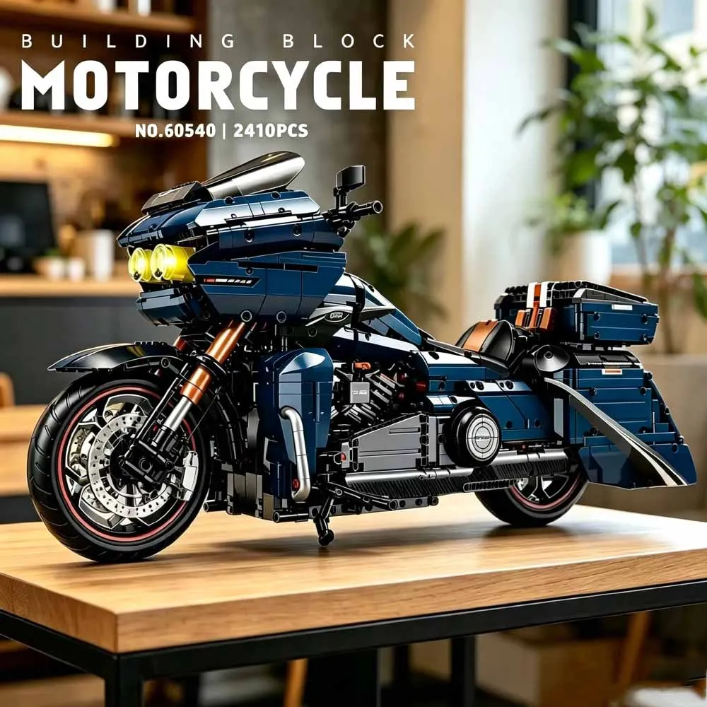 

Technical GULY 60540 motorcycle 1:5 HALEI Gliding Motorcycle Building Blocks Bricks Model MOC Toys Puzzle Gifts Adult Set