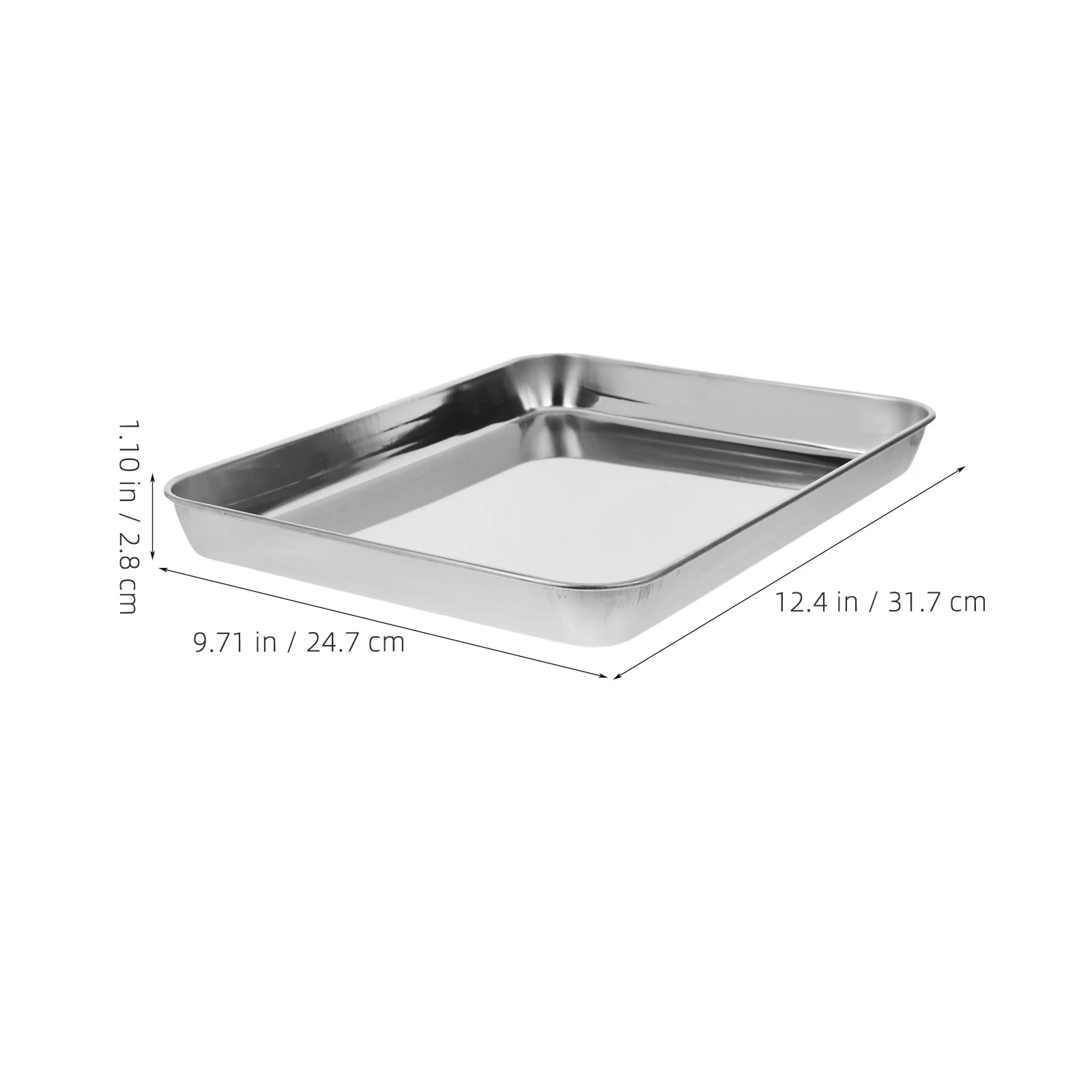 

1pc Medical Tray Stainless Steel Flat Bottom Wear-Resistant For Medical Instrument Storage Organizing Tool Teaching Equipment