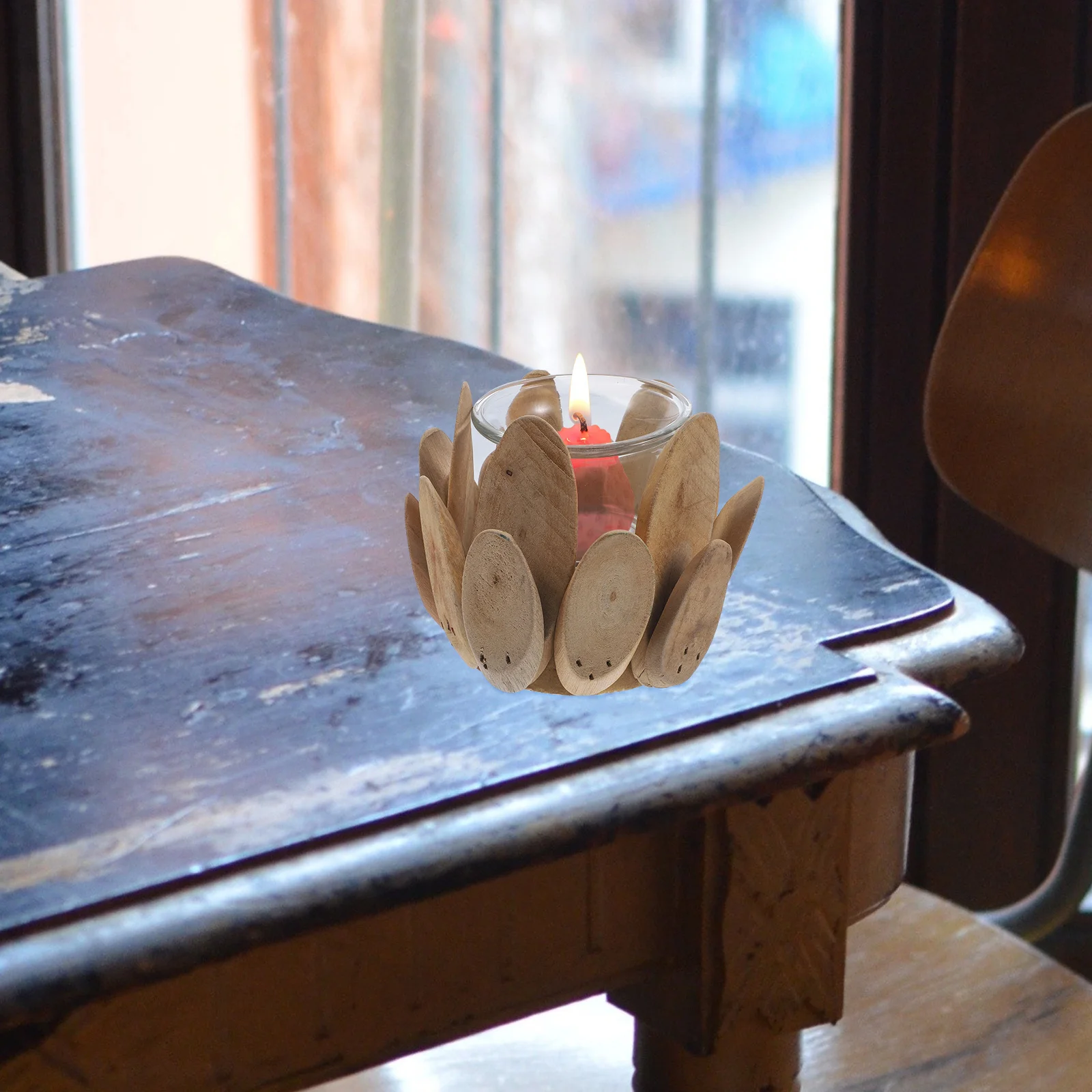 أصحاب الخشب خمر حامل مصباح الشاي لديكور المنزل حامل خشب الزفاف زينة الحفلات #1