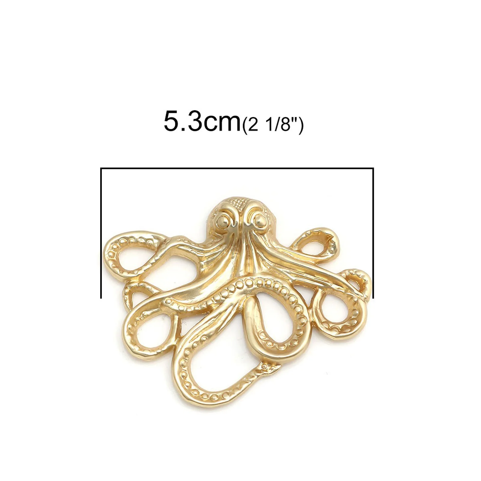 Fashion Zinc Alloy Marine Life Cuttlefish Shape Charms Pendant Gold Color Handmade Jewelry Making Accessories 4.3x3.5cm, 5 Piece