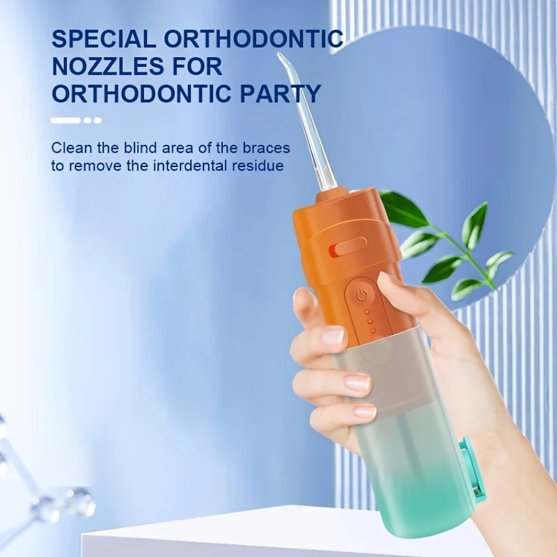 Portable Mini Water Flosser 200ml Teeth Cleaning  Irrigator Foldable Teeth Cleaner Cordless Travel  Irrigator For Teeth Cleaning