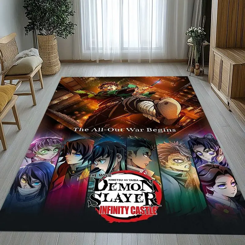 Demon Slayer Kimetsu no Yaiba Tanjiro Nezuko Anime Non-Slip Area Rug for Living Room,Bedroom Carpet Mat for Sofa,Home Decor Gift
