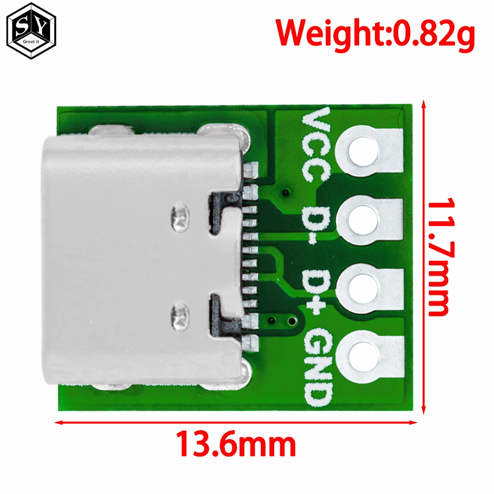 BAISHUN  Type-c usb transfer pin dip female base B adapter plate welded female head typec feed and discharge pin