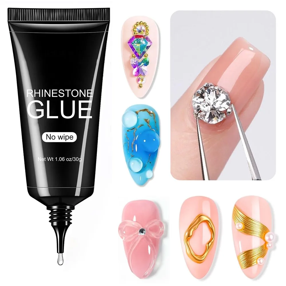 30ml 5D Klarer Strass-Kleber & Nagelmodelliergel zum Schnitzen, Formen, Bemalen, Kein Abwischen Nötig, Klarer Gel-Lack für DIY-Nageldesigns ^3