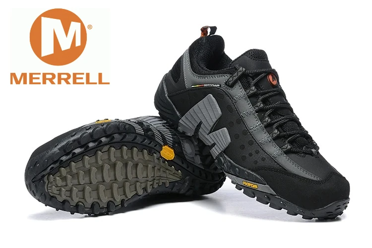 Zapatos deportivos para exteriores Merrell de malla de cuero genuino para hombre, zapatos informales cómodos antideslizantes y duraderos transpirables para montaña