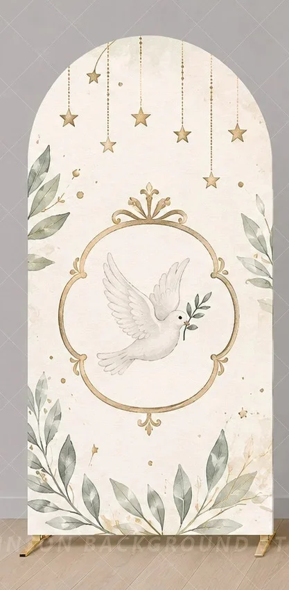 Christian Baby Shower Arch Cover Backdrop Baby Blessing Baptism Decoration Angel Cross Religious Arch Panels Party background