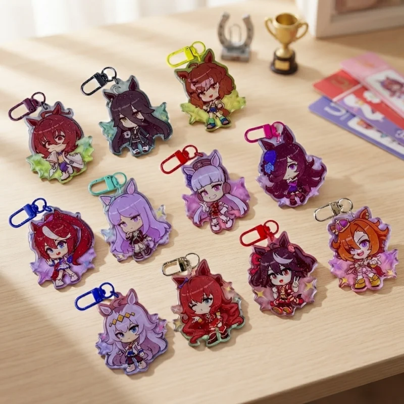 Tokai Teio McQueen Suzuka Gold Ship Opera O Manhattan Cafe 5cm Acrylic Keychain Glitter Uma Musume Pretty Derby Collectible Gift
