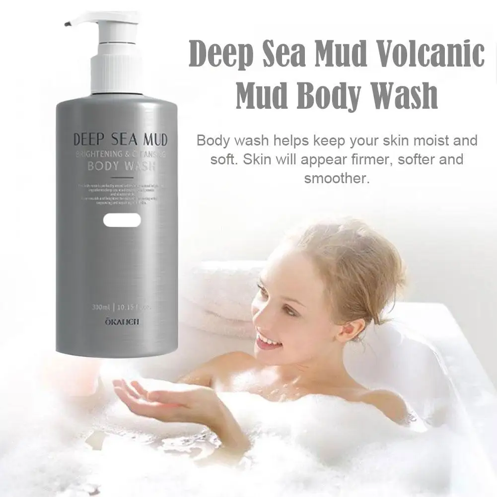 300Ml Diepzee Modder Vulkanische Modder Body Wash Whitening Voedende Reinigende Lichaam Hydraterende Exfoliërende Vuil Acne Body Wash J4z2