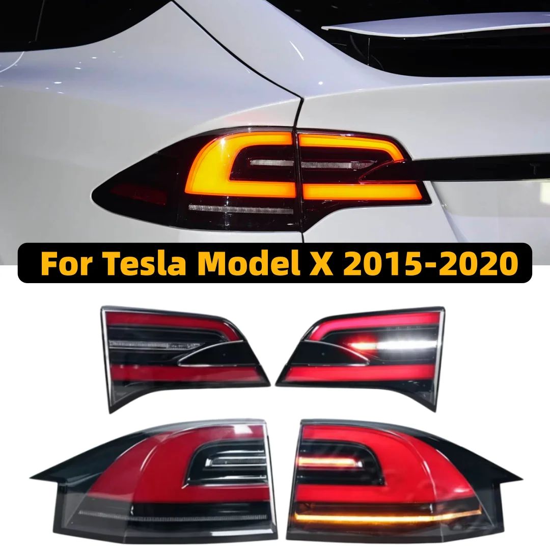 For Tesla Model X 2015-2020 1034338-00-B 1034334-00-B Car Tail Light Assembly Rear Turn Signal Light Brake Lamp Reversing Light
