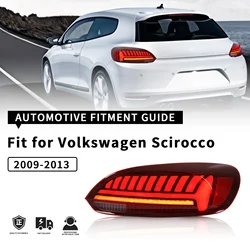 LED Taillights For Volkswagen Scirocco 2009-2013 Rear Dynamic Animation Sequential Turning Lamp