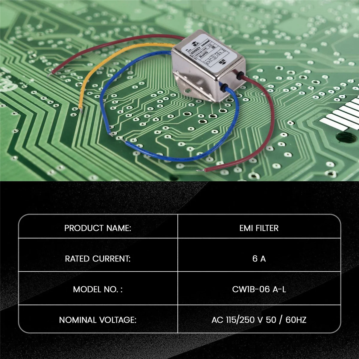 CMCN AC 115 V / 250 V 6 A EMI individual Phase noise filter