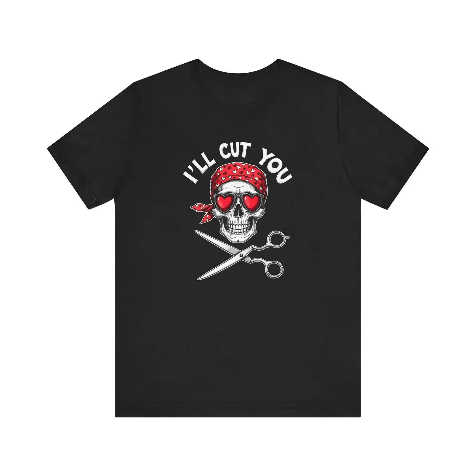 Ill Cut You T Shirt Funny Hairdresser Skull Hair StylisT Humor  vintage Washed Stretched Stylish Soft fashion Unisex