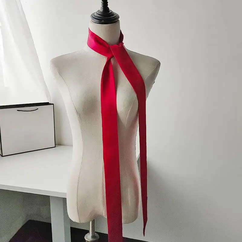Damen 190x4,5cm Polka Dot Schal Schmales Langes Satinband Vielseitig Einsetzbar für Taschengriff, Hals und Haardekoration – Detail 9