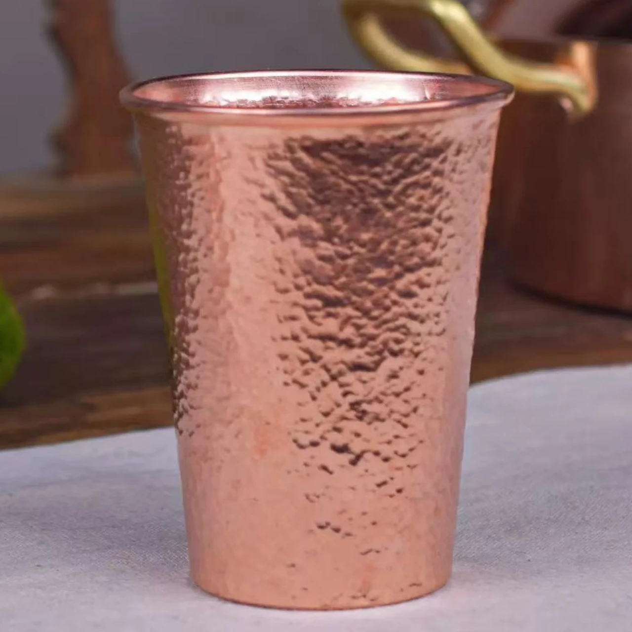Vintage Red Copper Coffee Cup,Engraving Hammer Texture Drinking Milk Tea Beer Beverage Mug,Straight-Sided Tea Cup Tableware