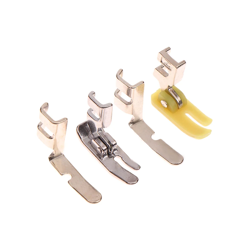 4Pcs/set Sewing Machine Zipper Presser Foot Set (Iron Presser Foot, Plastic Presser Foot, Left Hole And Right Hole Single Side)