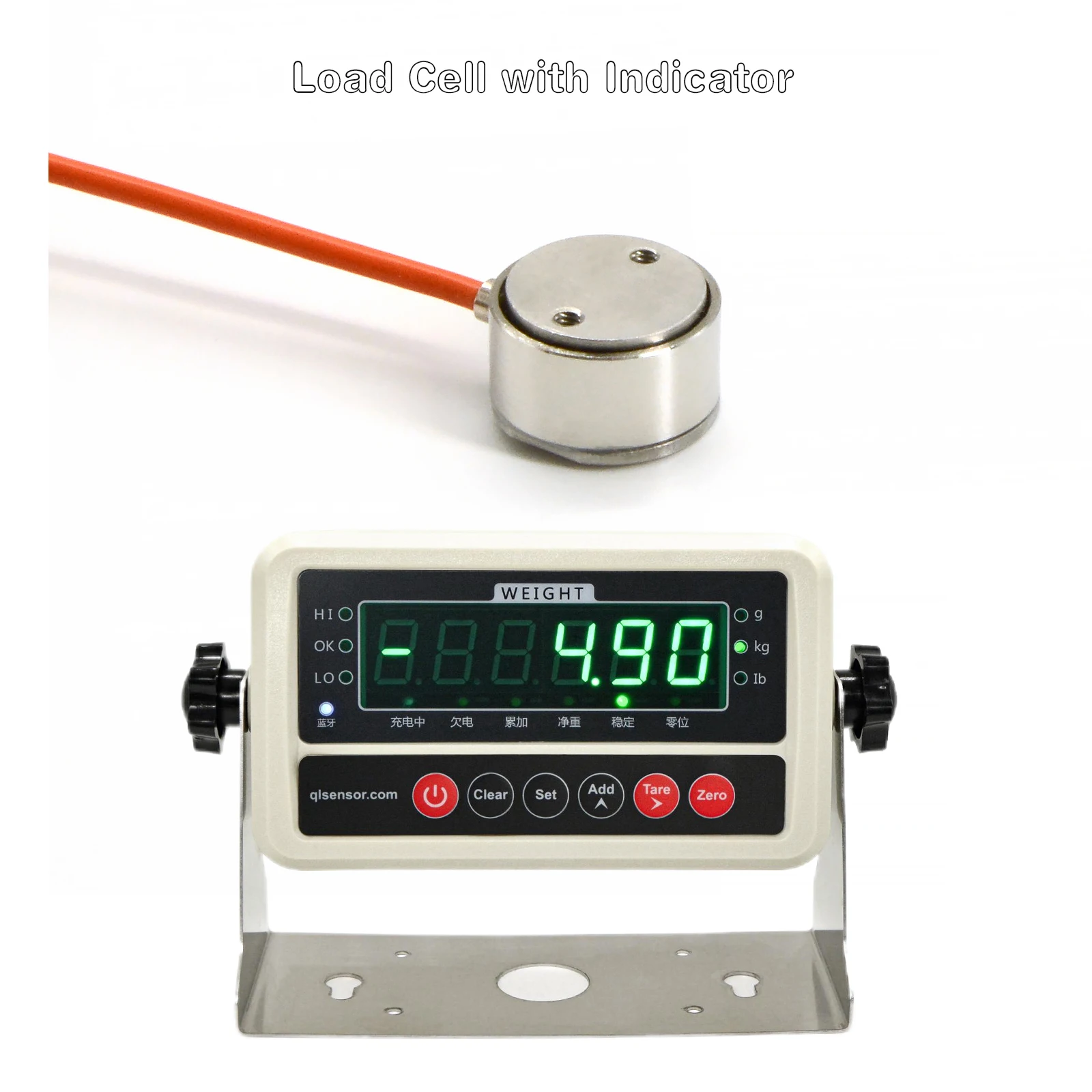 Load Cell Sensor with Indicator Display,Bellows Type Load Cell Test Compression Force Weight Pressure for Scale Automate