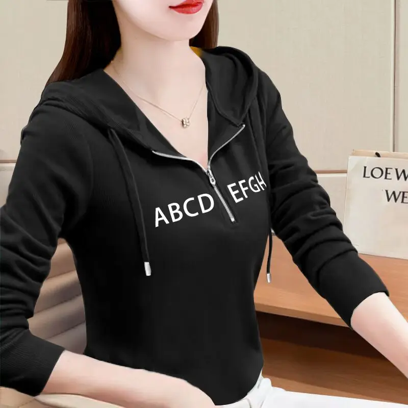 

Women's Autumn Fashion Simplicity Letter Printing Long Sleeve Hoodies Women Clothes Casual Loose All-match Temperament Tops