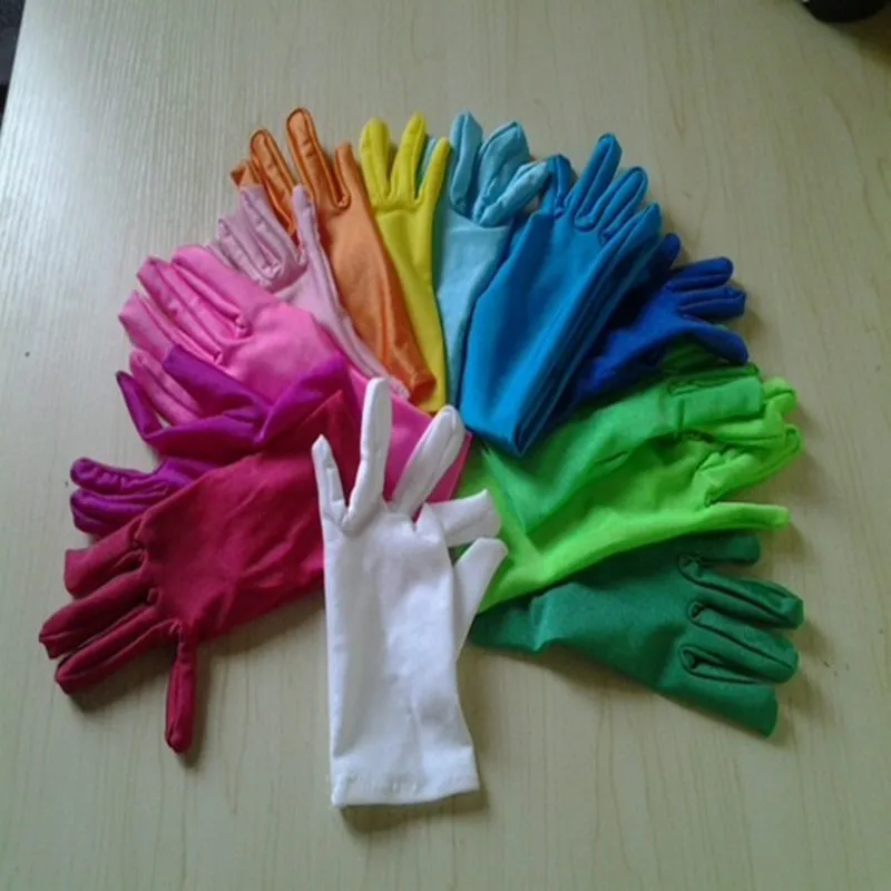 

Children White Gymnastics Performance Etiquette Kids Dance Performance Flag-raising Five-finger Gloves Girls Wedding Gloves
