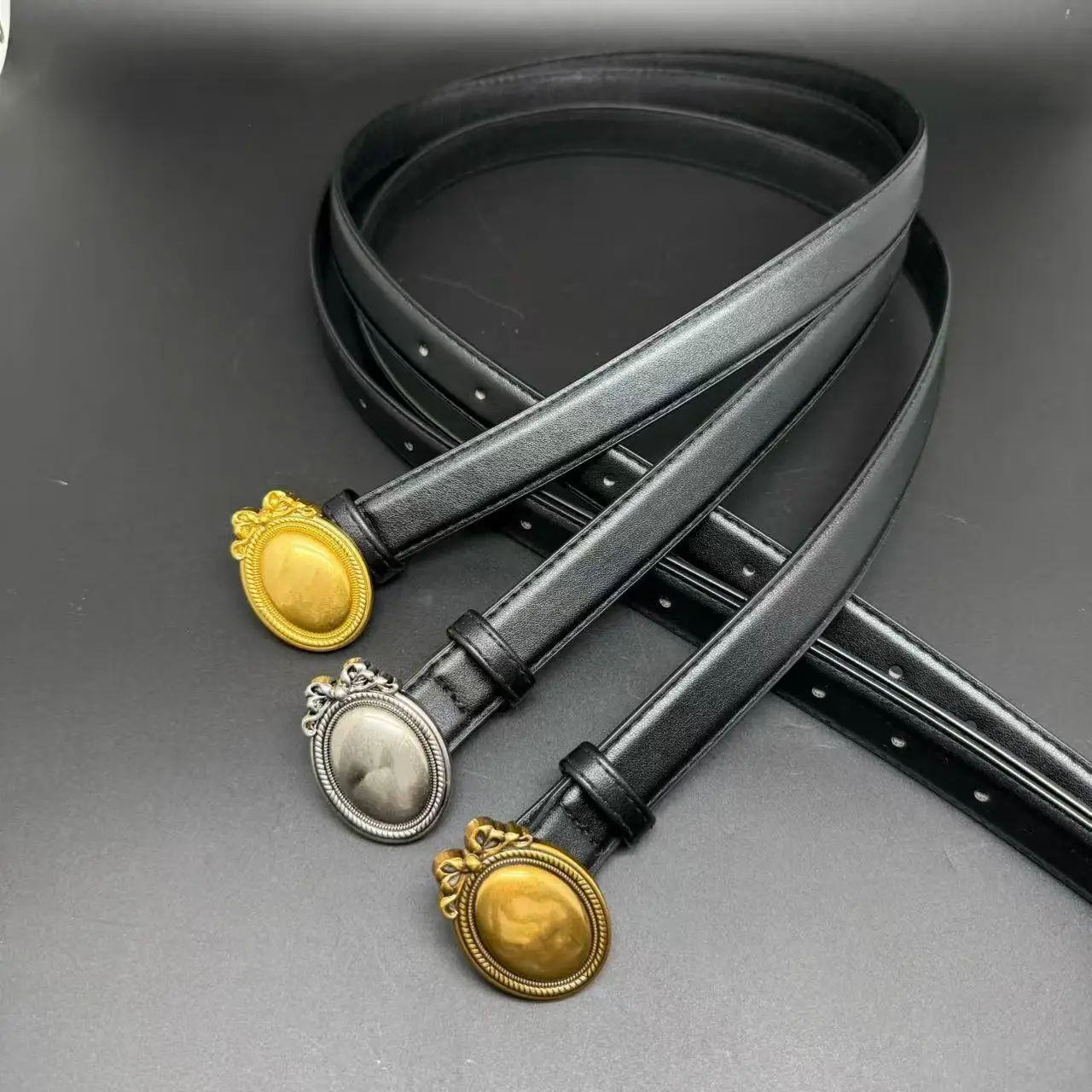 Fashionable Women's Cowhide Leather Belt Korean-Style Versatile High-End Feel Trendy Decoration for Women