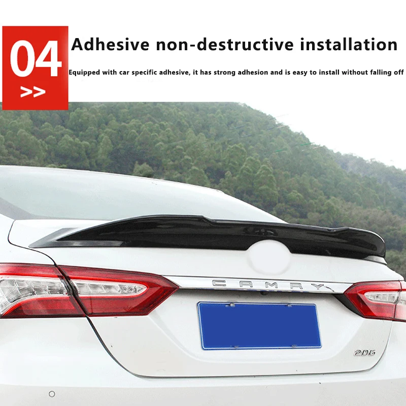 For eighth generation Camry Rear Trunk Lid Spoiler Wing TRD style Car Tailgate Flap Trim Decklid Lip Body Accessories