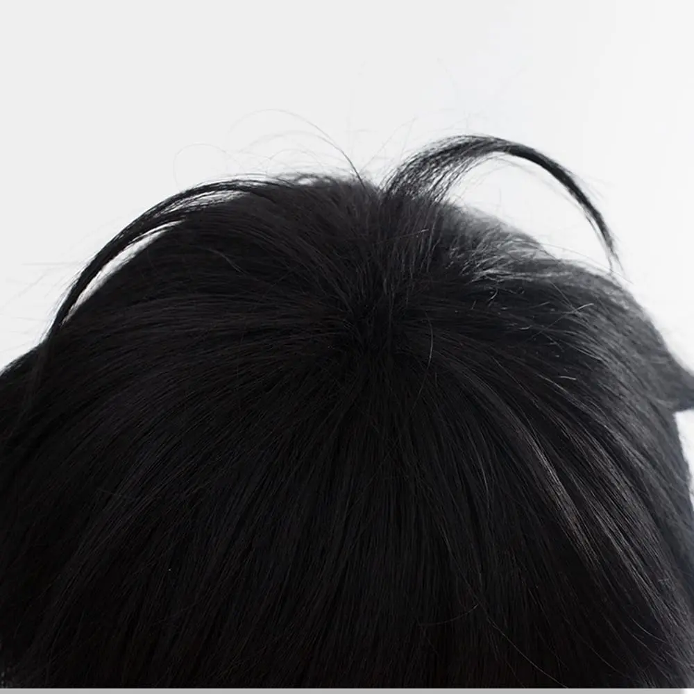 Peluca de Anime Ryūnosuke Akutagawa Ryunosuke Akutagawa, pelo corto y rizado blanco y negro para fiesta, accesorios de Cosplay para Halloween