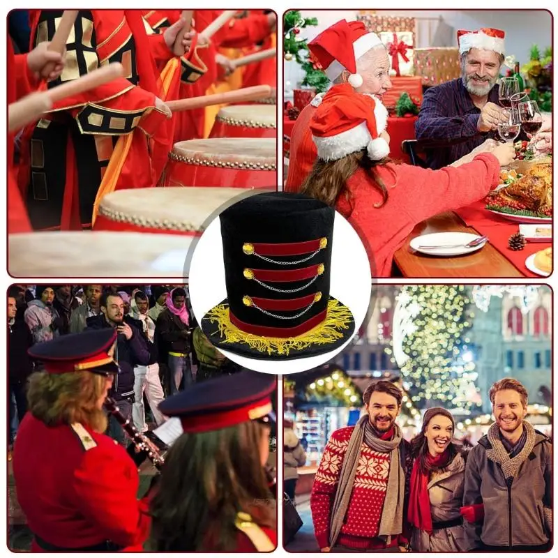 X5XA Permanent Velutinous Fair Hat With Rose Velutinous Shaves Golden Intonation Modifiable Sweatband For Christmas Costume