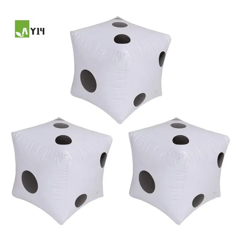 AY14 -3 Pack Jumbo Inflatable Dice Game Pool Inflatable Dice 12 Inch For Game Pool