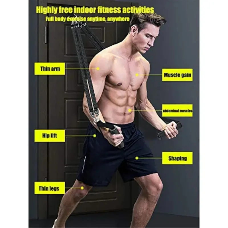 1 قطعة شريط المقاومة مع مقابض حبل سحب مرن للخصر الذراع الساق تجريب معدات تمارين اللياقة البدنية المنزلية متعددة الوظائف #5