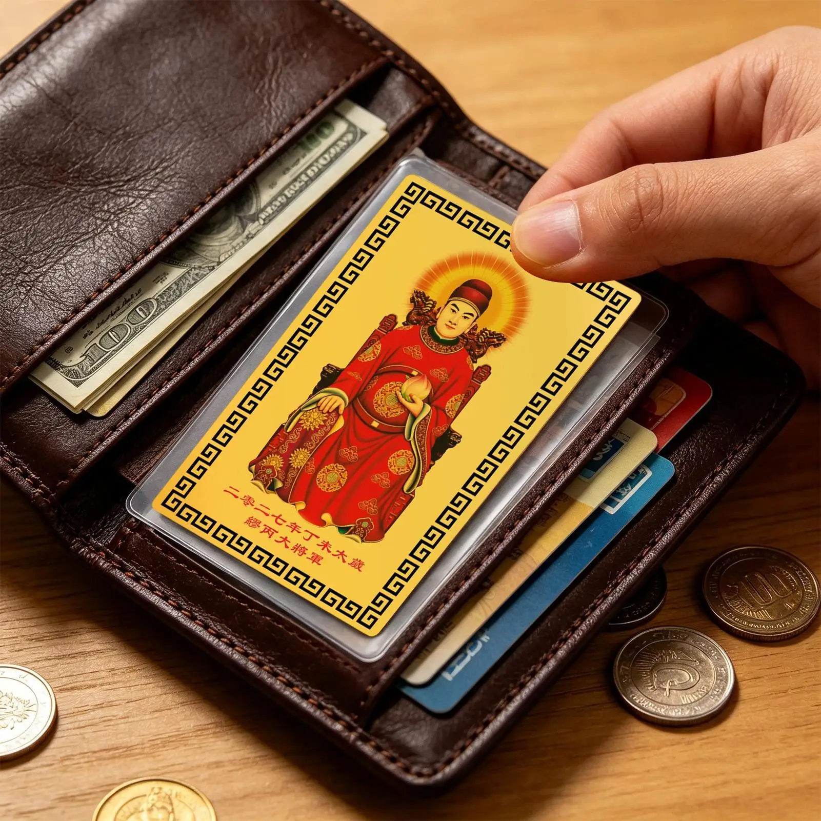 2027 Tai Sui Card Blessing Attracting Wealth Metal Souvenir Year Of The Goat Tai Sui Card For Dorm Travel Bedroom Nightstand