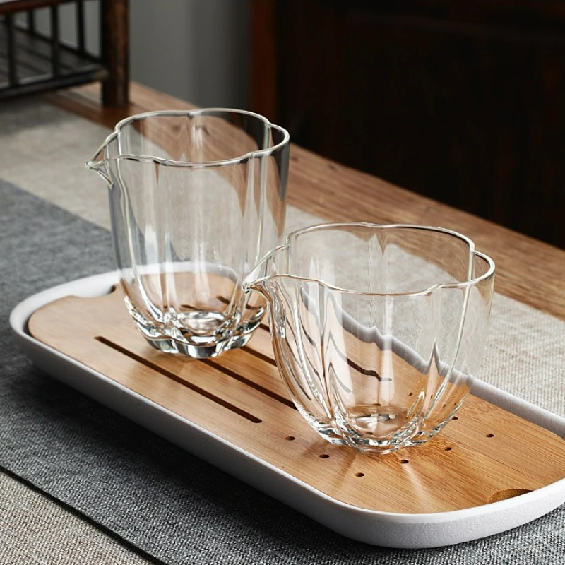 High Borosilie Glass Cup Plum Blossom Heat Resistant High Temperature Tea Cup Kung Fu Transparent Home Tea Ceremony Accessories
