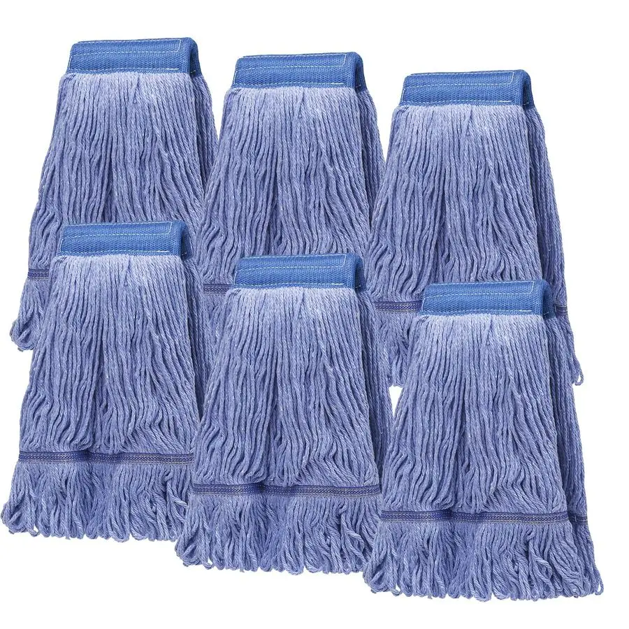 

Прочные коммерческие хлопковые швабры с петлевым креплением, сменные насадки для швабр из хлопковой нити, промышленные синие хлопковые насадки с петлевым креплением для влажной уборки