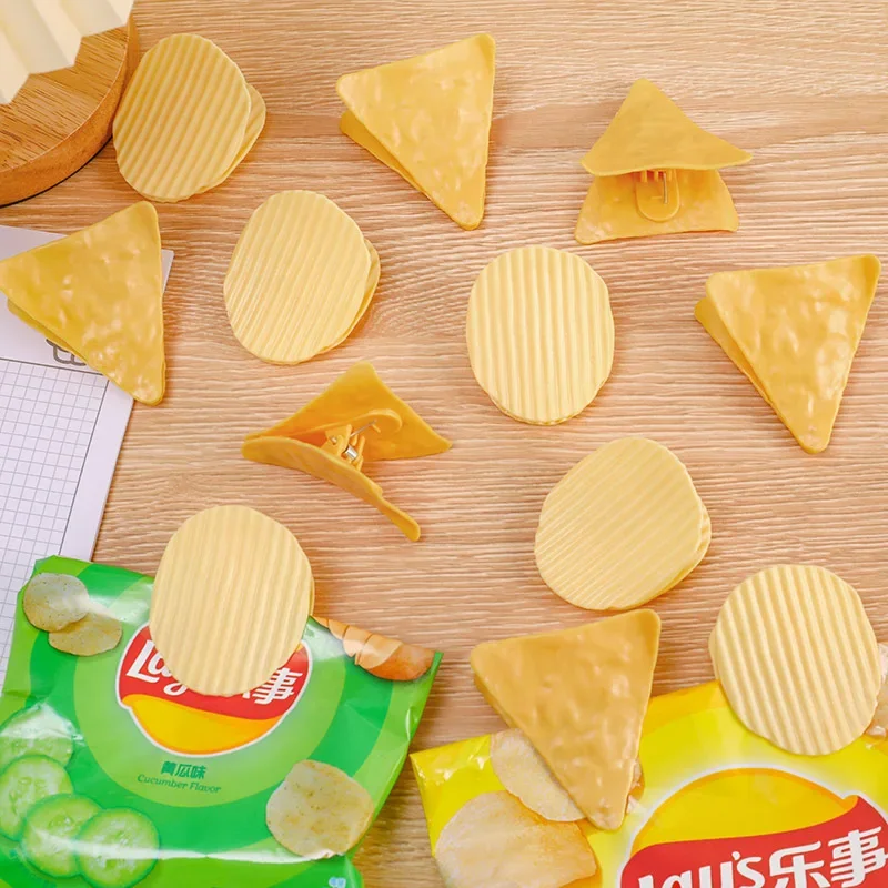 Cute Creative Potato Chip Clips Snack Bag Sealer Student Office Paper File Folder Ticket Storage Clips