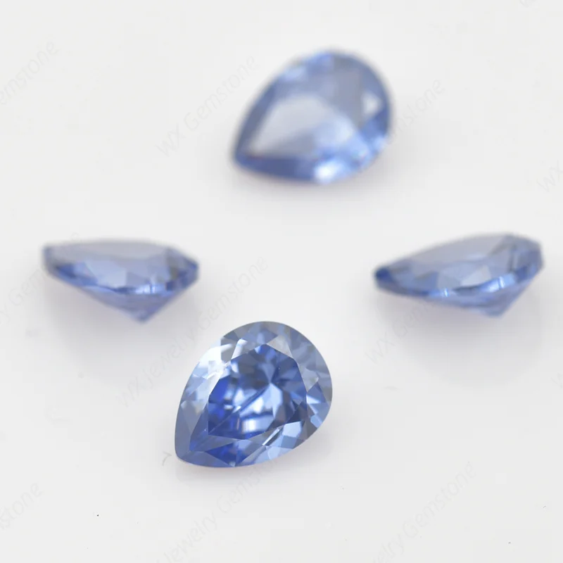 2x3-15x20mm Pear Shape Tanzanite Blue AAAAA Loose Cubic Zirconia Synthetic Gems CZ Stone For Jewelry High Quality