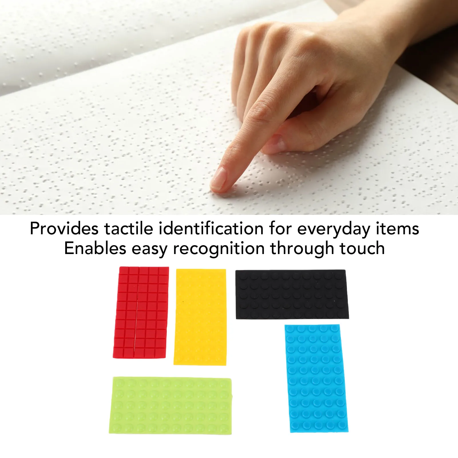 250pcs 8mm Bump Dots for Visually Impaired Tactile Stickers Assorted Shapes Silicone Braille Tactile Dot Sticker Set