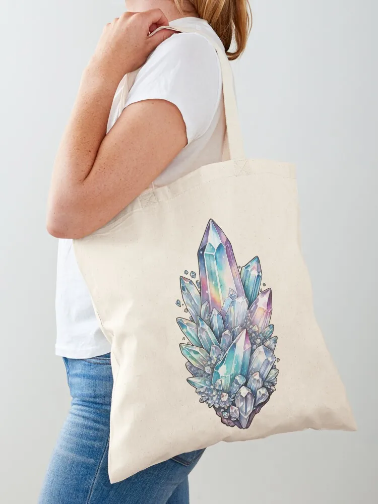 Pastel Crystal Cluster Watercolor Tote Bag great bag canvas shopping bag Canvas