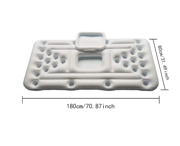 Inflatable Beer Pong Table Game with Floating Raft, Water Pool Party Entertainment & Ice Tank