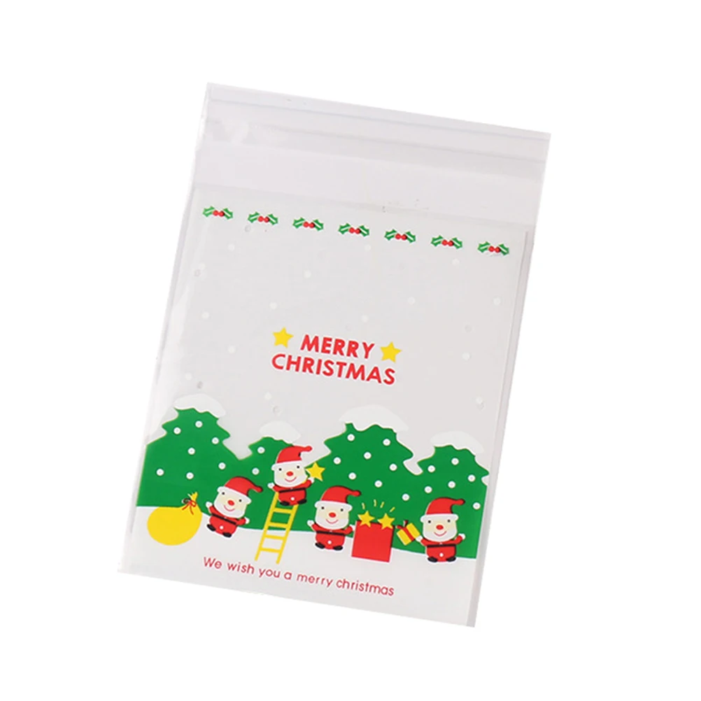 

200pcs Candy Bags Self Adhesive Christmas Cookies Biscuit Wrapping Eco Friendly Non Toxic Safe Festive Party Bakery