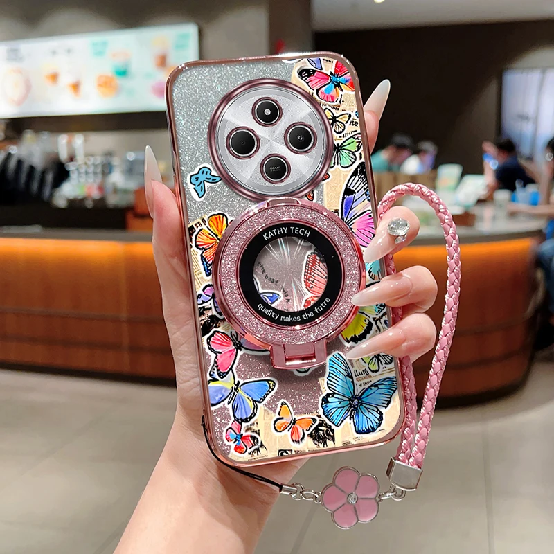 

14C чехол-держатель для браслета с цветными бабочками для Xiaomi Redmi 14C 13R 12C 10A 14 10C 12 13 10 13C 11A Cover