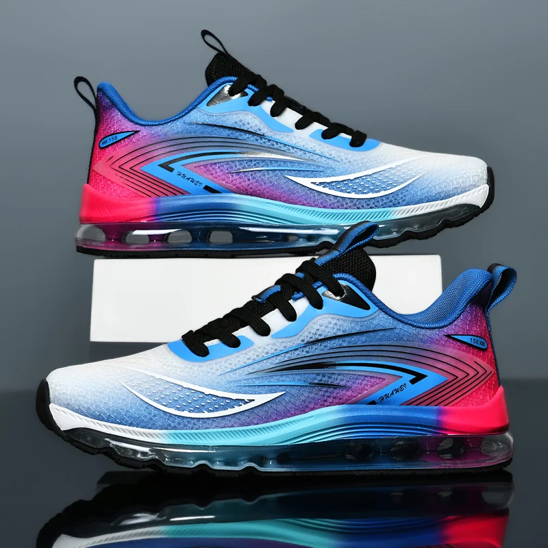 

Men's all-palm air cushion racing running shoes four season new mesh breathable light casual sneakers student speed sports shoes
