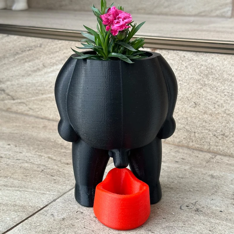 3D Printing Succulent Plant Pot Peeing Baby Plant Pot Funny Cute Cactus Indoor Plant Pot