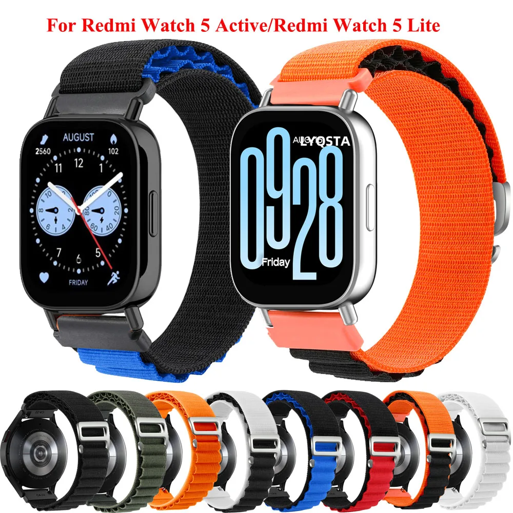 Nylonband für Redmi Watch 5, Active Alpine Loop-Armband, Ersatz-Correa-Sportarmband für Xiaomi Redmi Watch 5 Lite-Armband
